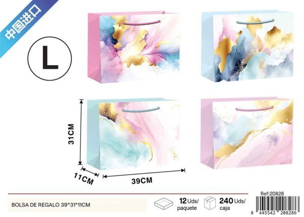 Bolsa de regalo con impresión en oro grande horizontal 39*31*11cm - Nuevos productos y bolsas