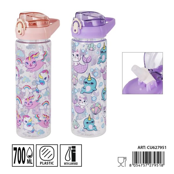 Botella de agua de plástico 700 ml 7x25 cm - Utensilios de cocina