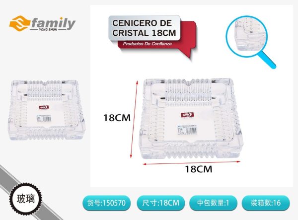Cenicero de cristal 18CM - Decoración para fumar