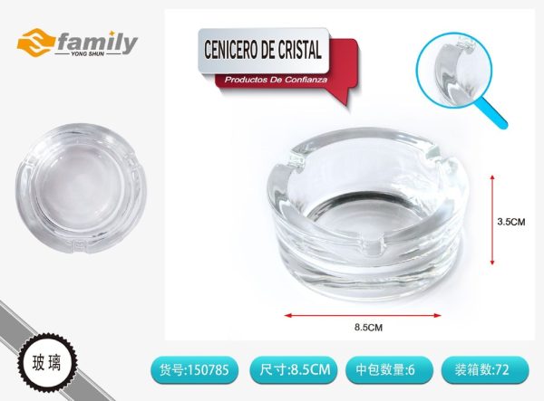 Cenicero de cristal 8.5*3.5CM - Artículos de fumar