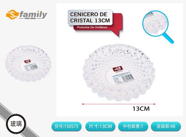 Cenicero de cristal redondo 13 cm - Accesorios para fumar