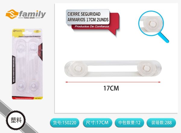 Cierre de seguridad para armarios 17cm 2 pcs - Accesorios de seguridad