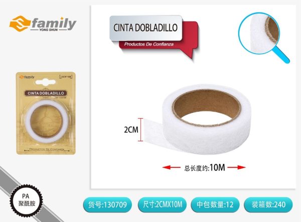 Cinta Doblillo 2.0CM*10M Blanca - Cinta de tela para dobladillos