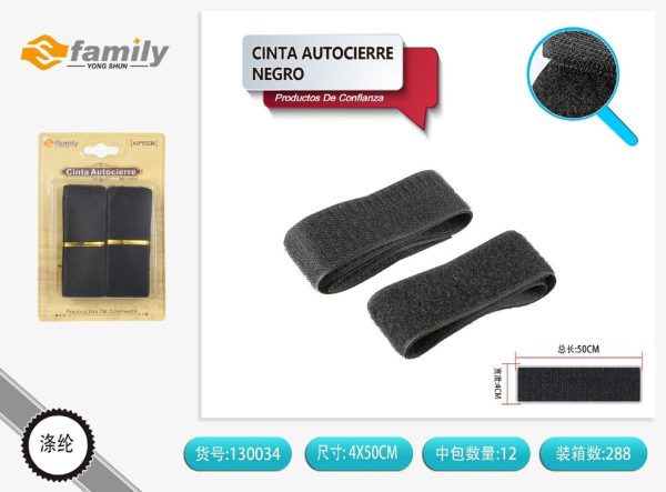 Cinta autoadhesiva negra 40cm para organizadores
