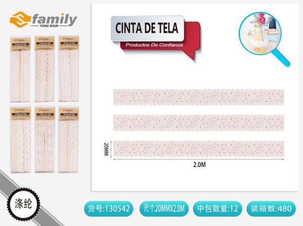 Cinta de Tela 2.0CM*2M Beige - Cinta decorativa de tela