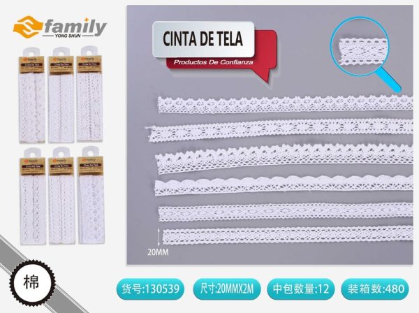 Cinta de Tela 2.0CM*2M Blanca - Cinta decorativa de tela