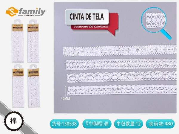 Cinta de Tela 4.0CM*1.4M Blanca - Cinta decorativa de tela