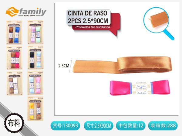 Cinta de raso 2.5x90 cm 2 pcs - Accesorios