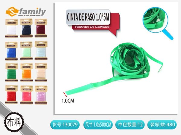 Cinta de raso colorido 1.0*5M - Ribbon para manualidades y decoración
