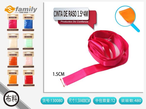 Cinta de raso colorido 1.5*4M - Ribbon para manualidades y decoración