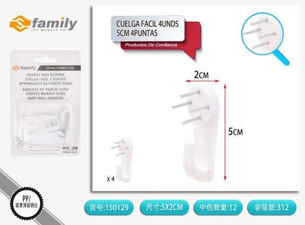 Clavos para colgar portafotos 4 piezas 5 cm - Accesorios para hogar