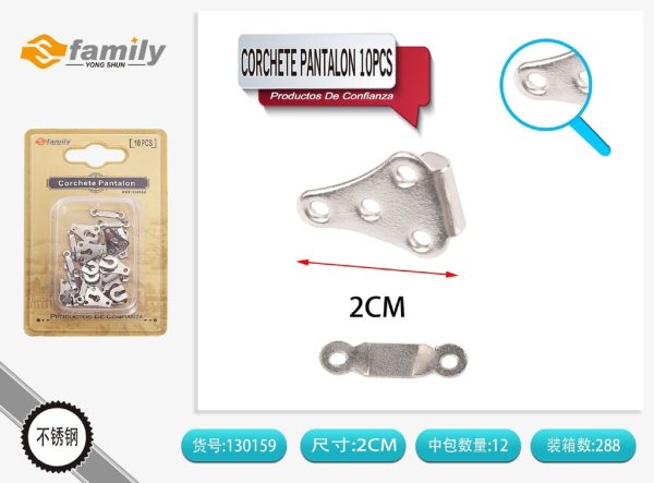 Corchete para pantalón 10 pcs - Accesorios de costura y manualidades