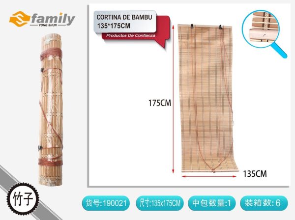 Cortina de bambú 135*175cm para decoración natural