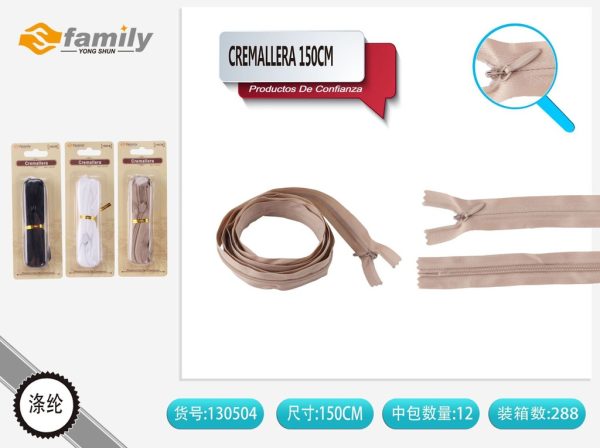 Cremallera invisible de 150 cm - Accesorios de costura