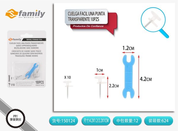 Cuelga fácil transparente para marcos 10 pcs - Accesorios de colgador