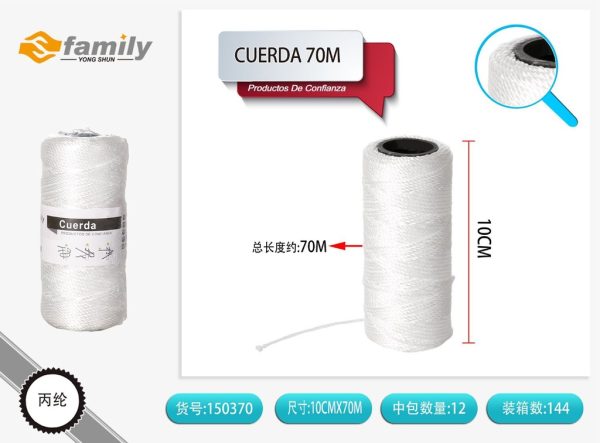 Cuerda blanca de polipropileno 70M, 80g - Accesorios diversos