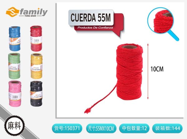 Cuerda de algodón colorido de 55m 80g - Sostenibilidad y manualidades