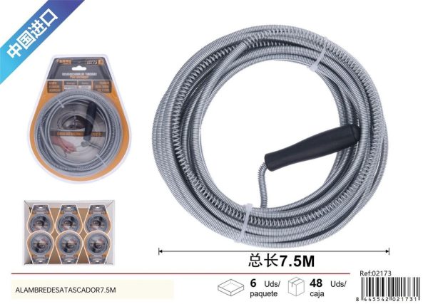 Desatascador de alambre 7 m - Ferretería de fontanería