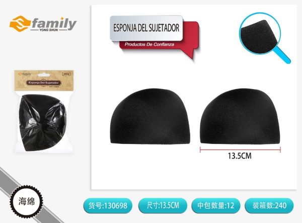 Esponja del sujetador negra 2 pcs - Accesorios de lencería