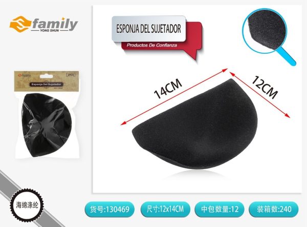 Esponja del sujetador negro 2 pcs - Accesorios de lencería