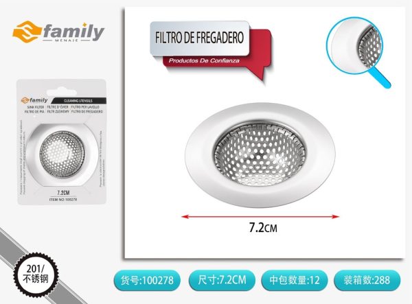 Filtro de fregadero estriado 7.2cm - Utensilios de cocina