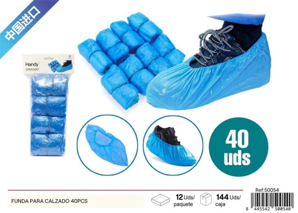Funda para calzado de plástico azul 40 piezas - Accesorios de calzado