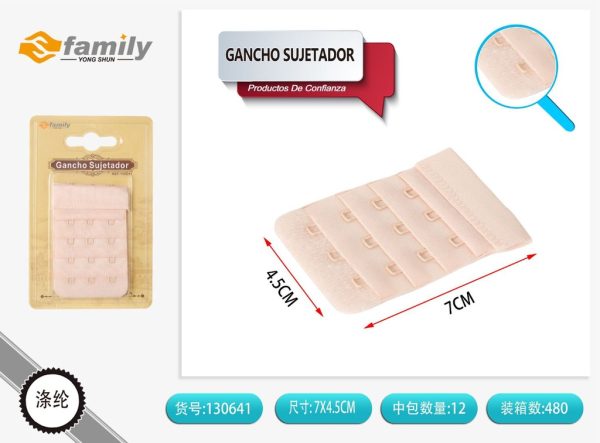 Gancho sujetador beige de 3 filas y 4 ganchos - Accesorios de lencería