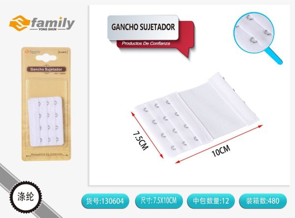 Gancho sujetador blanco 4 filas - Accesorios de lencería