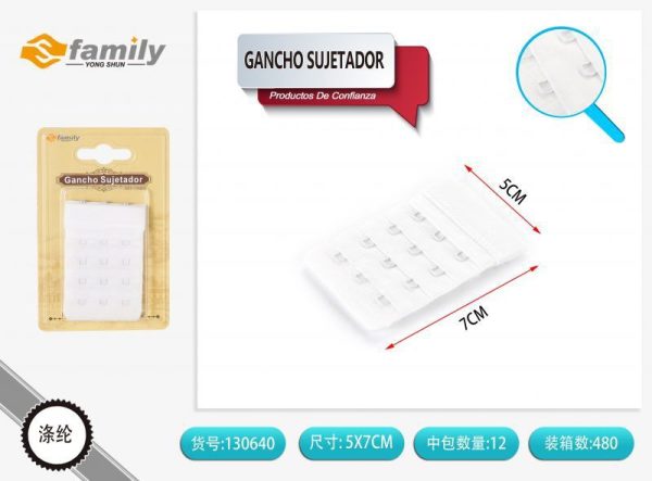 Gancho sujetador blanco de 3 filas y 4 ganchos - Accesorios de lencería