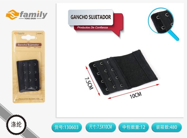 Gancho sujetador negro 4 filas - Accesorios de lencería