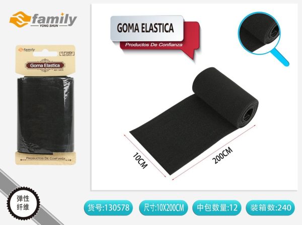 Goma elástica negra 10x2 m - Material de oficina y manualidades