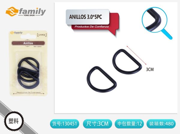 Hebilla 3.0*5 pcs - Accesorios para costura