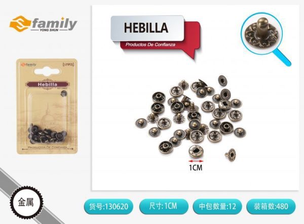 Hebilla de bronce (1.0 cm - 8 pcs) - Complementos de costura y accesorios