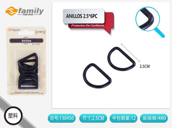 Hebilla media luna 2.5*6 pcs - Accesorios para costura