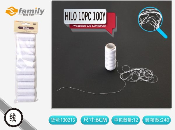 Hilo blanco 10 pcs 100 yds - Kit de costura y accesorios