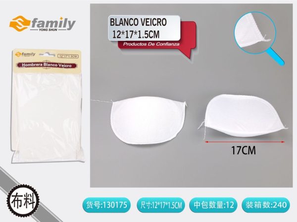 Hombros de esponja blancos grandes 12x17x1.5 cm - Accesorios de costura