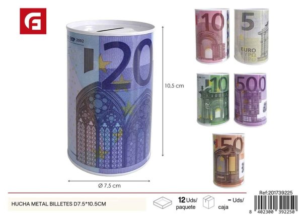 Hucha de metal para billetes 7.5*10.5 cm - Ahorro decorativo