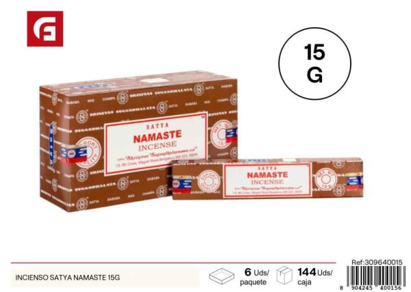 Incienso Satya Namaste 15 g - Inciensos y ambientadores