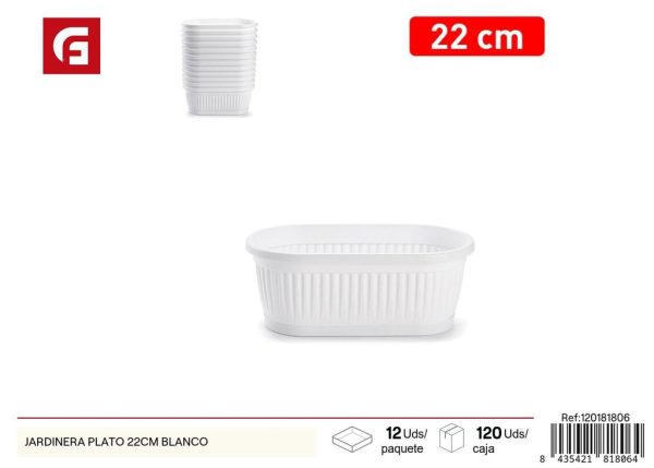 Jardinera+plato 22 cm blanco - Utensilios de cocina y macetas