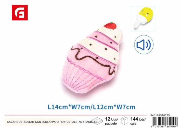 Juguete de peluche con sonido para perros paletas y pasteles - Entretenimiento y juegos para perros