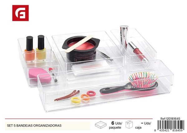 Neceser organizador de maquillaje - 5 bandejas