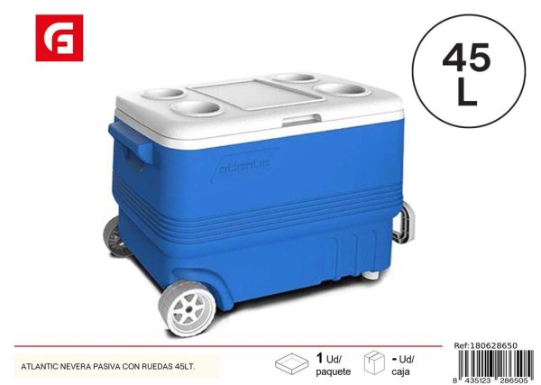 Nevera Atlantic pasiva con ruedas 45 litros - Contenedores refrigerantes