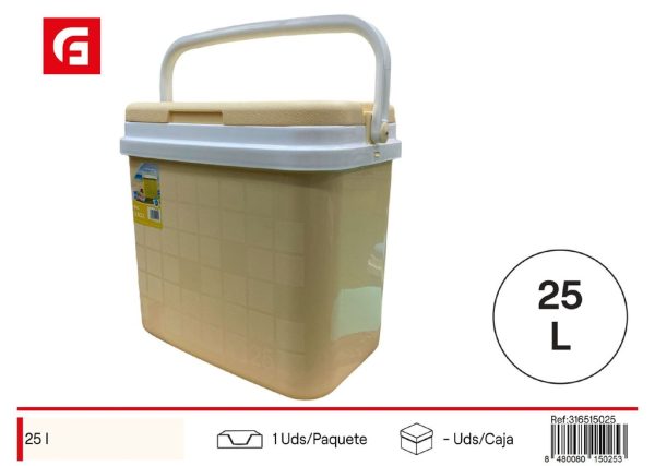 Nevera de espuma 25L amarillo pastel - Contenedores refrigerantes de verano