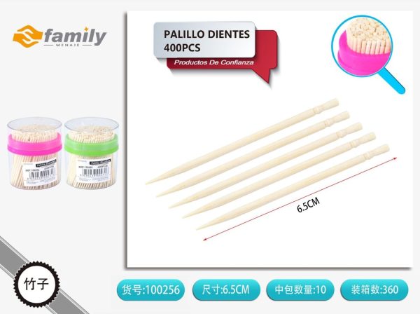 Palillo de Dientes 400pcs - Palillos de madera para aperitivos