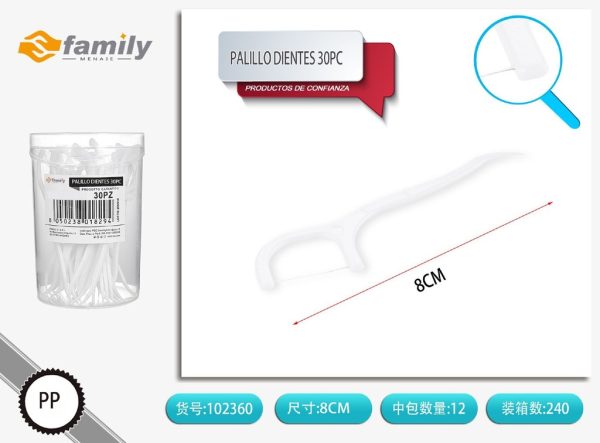 Palillo dental con hilo 30pcs para higiene bucal