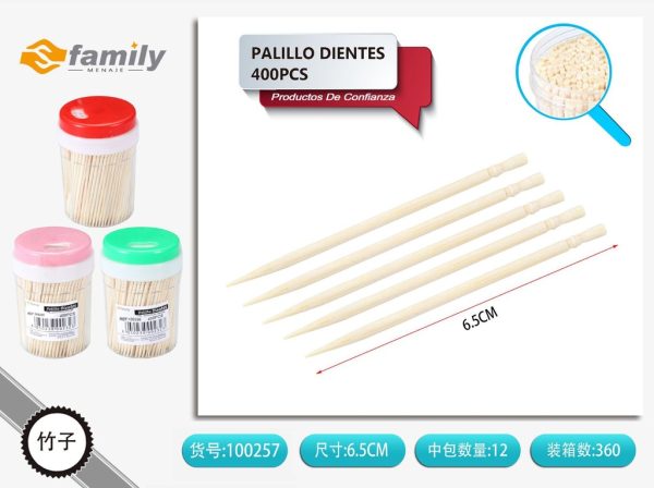 Palillos de dientes de colores 400pcs para cocina y eventos