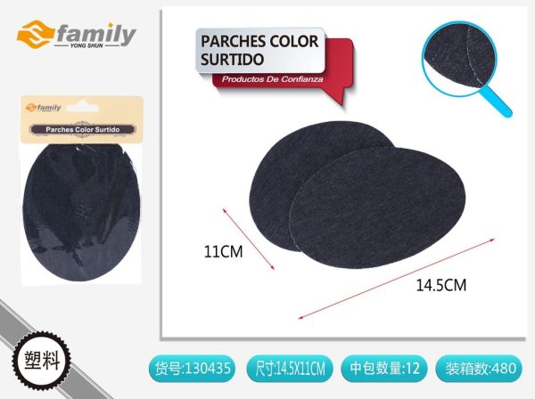 Parches ovales de mezclilla negra - Accesorios de costura
