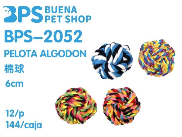 Pelota de algodón de 6 cm y 70 g - Juguetes para perros y artículos para mascotas