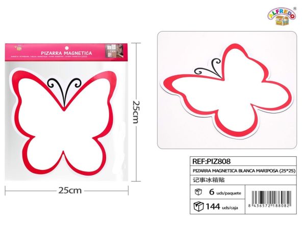 Pizarra magnética blanca mariposa 25x25cm - Pizarra magnética decorativa