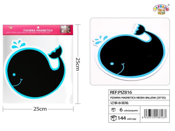 Pizarra magnética negra ballena 25x25cm - Pizarra magnética decorativa